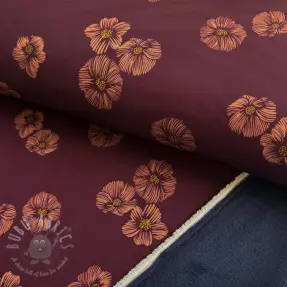 Talvisoftshell Flowers aubergine digital print
