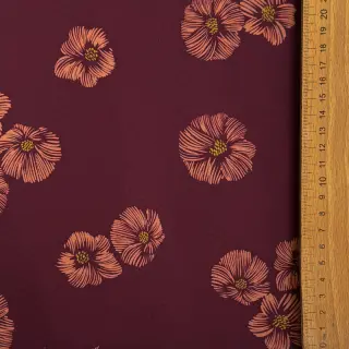 Softshell zimný Flowers aubergine digital print