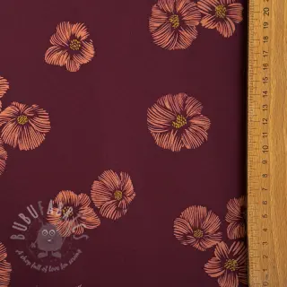 Talvisoftshell Flowers aubergine digital print