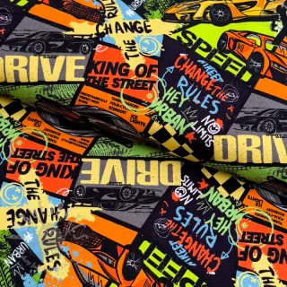 Neulos Fast cars multi digital print
