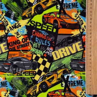 Neulos Fast cars multi digital print
