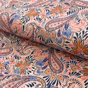 Úplet VISCOSE Paisley orange digital print