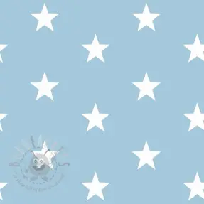 Puuvillakangas Stars light blue