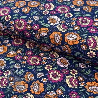 Úplet Flowers tossed navy