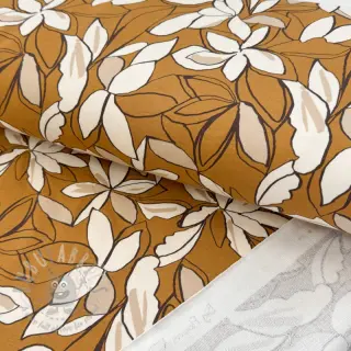 Collegekangas Big flowers ochre digital print