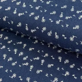 JEANS STRETCH Small retro flowers dark jeans