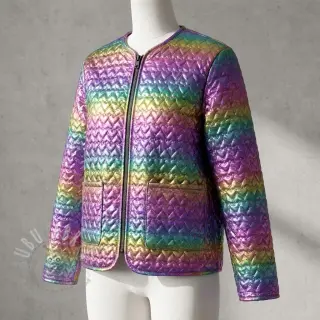 Tikattu kangas Fancy hearts multi