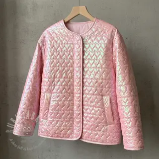 Tikattu kangas Fancy hearts light pink