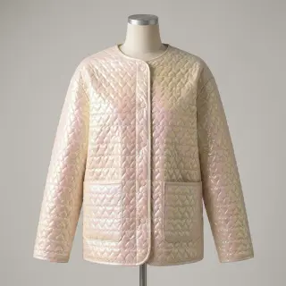 Prešívaná látka Fancy hearts baby pink