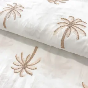 Bavlnená látka VOILE EMBROIDERY Palm cream