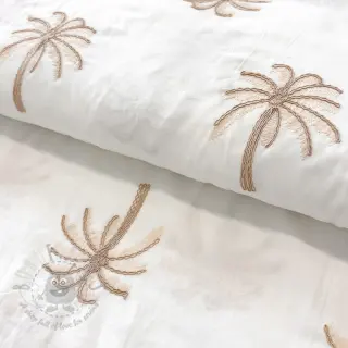 Puuvillakangas VOILE EMBROIDERY Palm cream