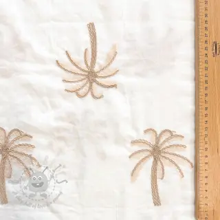 Puuvillakangas VOILE EMBROIDERY Palm cream