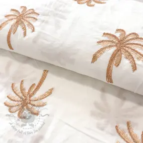 Puuvillakangas VOILE EMBROIDERY Palm naturals