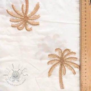 Puuvillakangas VOILE EMBROIDERY Palm naturals