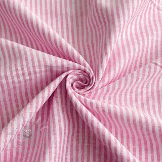 Pellava puuvillalla Stripe fuchsia
