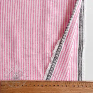 Pellava puuvillalla Stripe fuchsia