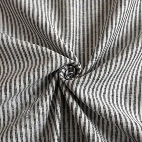 Pellava puuvillalla Stripe black