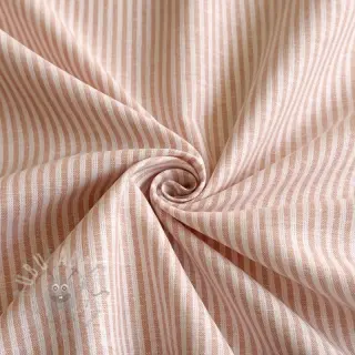 Pellava puuvillalla Stripe rose