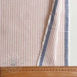 Pellava puuvillalla Stripe rose
