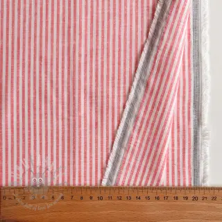 Pellava puuvillalla Stripe salmon
