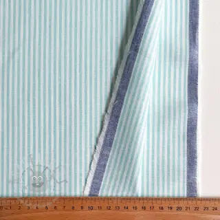Pellava puuvillalla Stripe mint