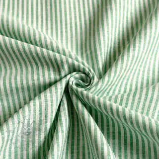Pellava puuvillalla Stripe dark green