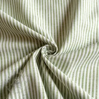 Pellava puuvillalla Stripe green