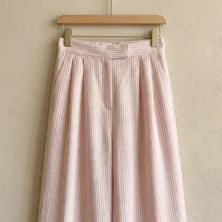 Ľan s bavlnou Stripe rose