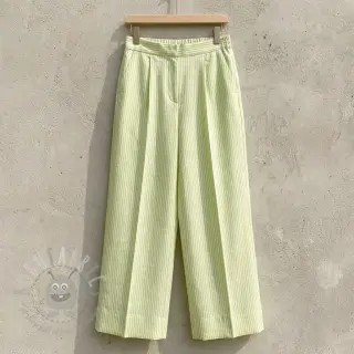 Pellava puuvillalla Stripe lime