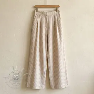Pellava puuvillalla Stripe naturals