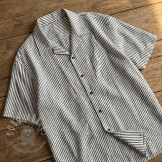 Pellava puuvillalla Stripe black