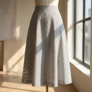 Pellava puuvillalla Stripe black