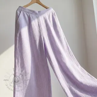 Pellava puuvillalla Stripe purple