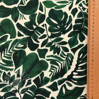 Sisustuskangas Big leaves green digital print