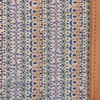 Sisustuskangas Linenlook Blue pattern digital print
