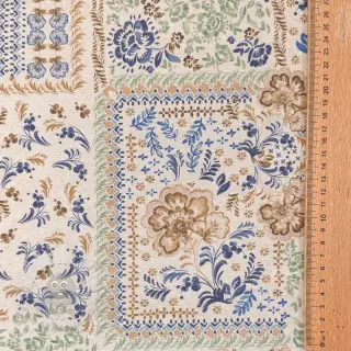 Sisustuskangas Linenlook Blue heritage digital print