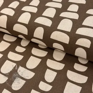 Sisustuskangas Linenlook Abstract brown
