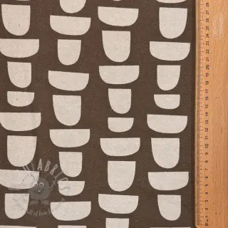 Sisustuskangas Linenlook Abstract brown