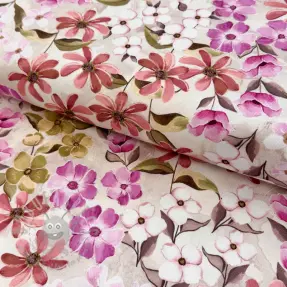 Sisustuskangas Floralia pink digital print