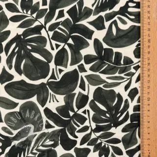 Sisustuskangas Big leaves grey digital print