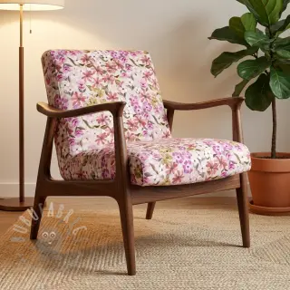 Sisustuskangas Floralia pink digital print