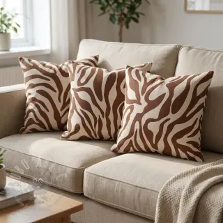 Sisustuskangas Linenlook Animal dark brown