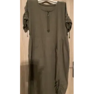 Bavlnená látka SLUB WASHED army green