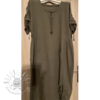 Puuvillakangas SLUB WASHED army green