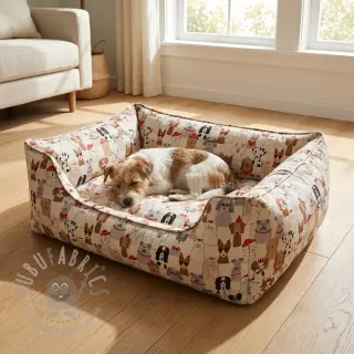 Sisustuskangas Linenlook Dog Dress Up
