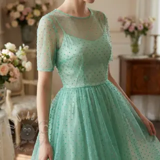 Tylli TUTU-hameeseen DOTS mint