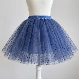Tyl na TUTU DOTS dark blue
