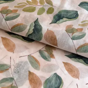 Lyocell pellavalla ja silkki Retro Flowers design Ja