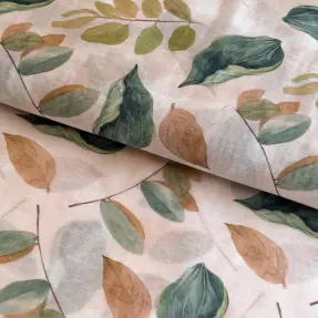 Lyocell s ľanom a hodvábom Retro Flowers design A