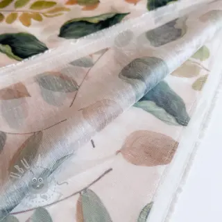 Lyocell pellavalla ja silkki Retro Flowers design Ja